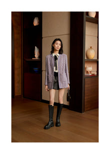 Tweed Parisian-Style Coat | Purple