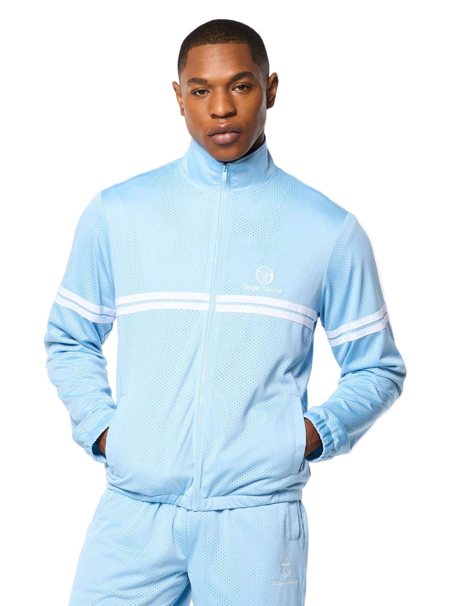 Men | Arturo Mesh Track Jacket | Dutch Canal/ White