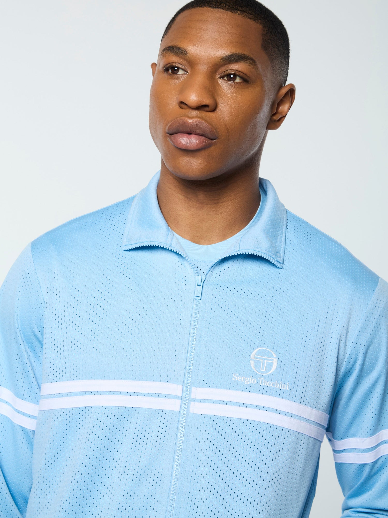 Men | Arturo Mesh Track Jacket | Dutch Canal/ White