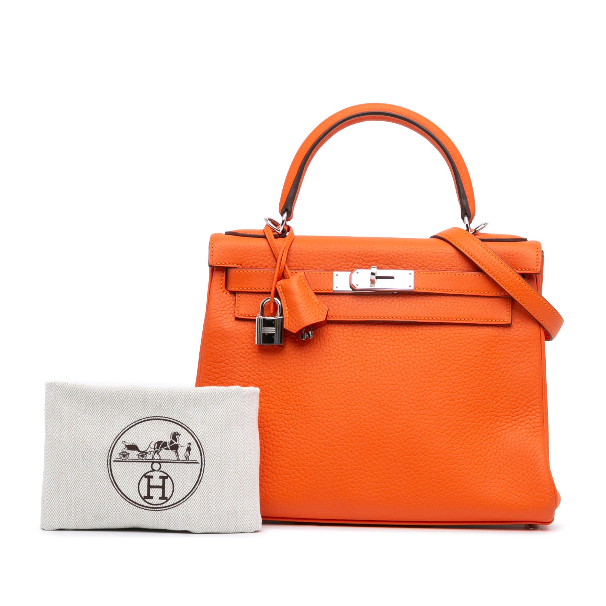 Hermes | Pre-Owned Togo Kelly II Retourne 28 | Orange