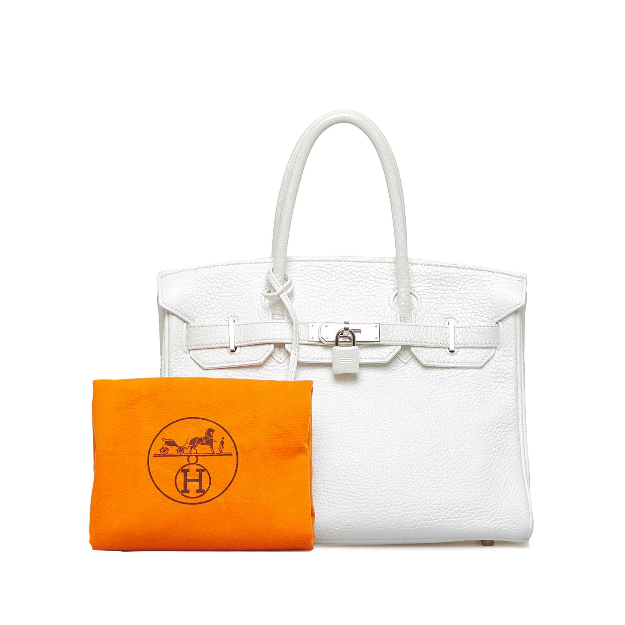 Hermes | Pre-Owned Clemence Birkin 30 | White
