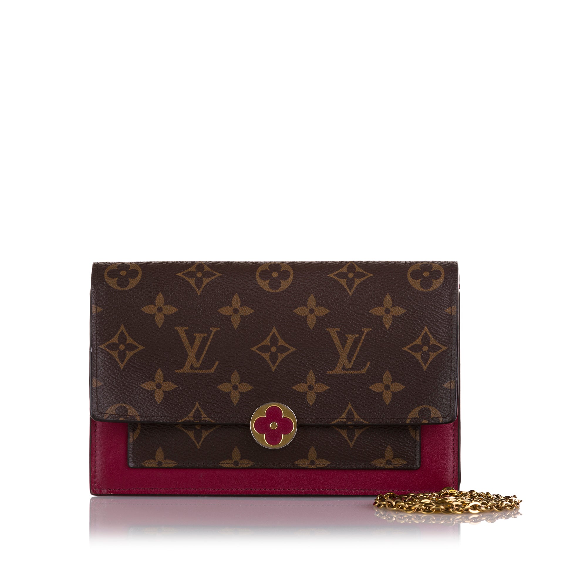 Louis Vuitton Pre-Owned Monogram Flore Wallet On Chain | Women | Brown