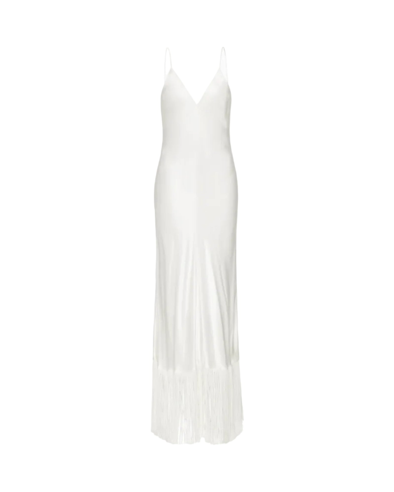 Urchin Fringed Slip Dress | Ivory