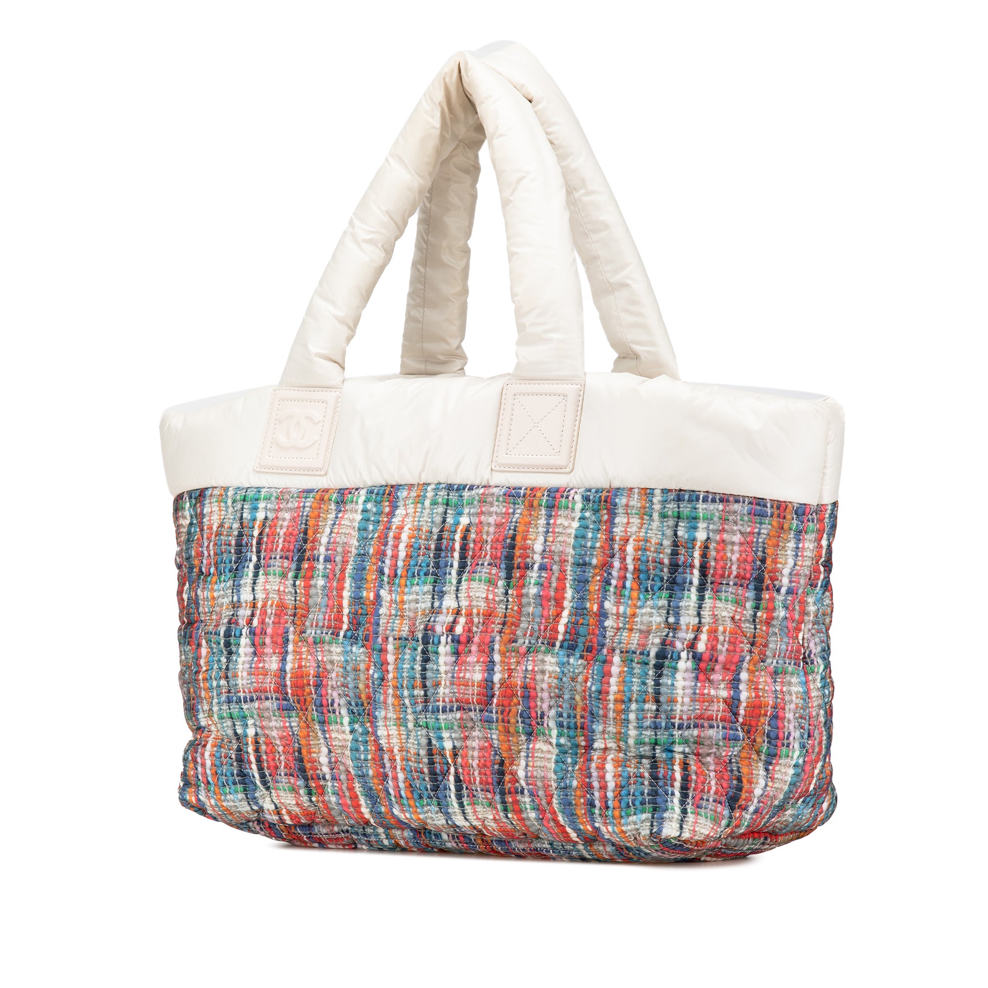 Chanel | Pre-Owned Nylon Tweed Printed Coco Cocoon Tote | Multi
