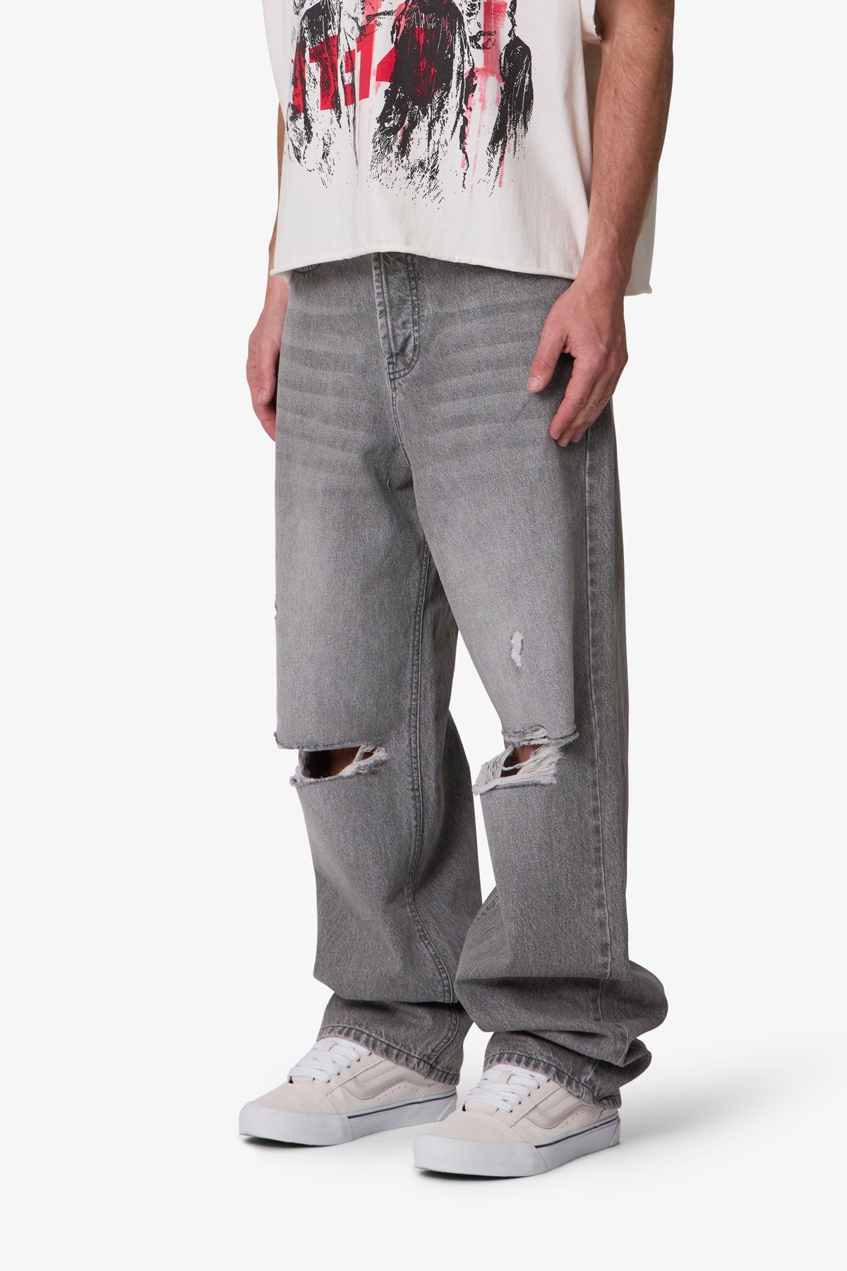 Ultra Baggy Blowout Denim | Washed Grey