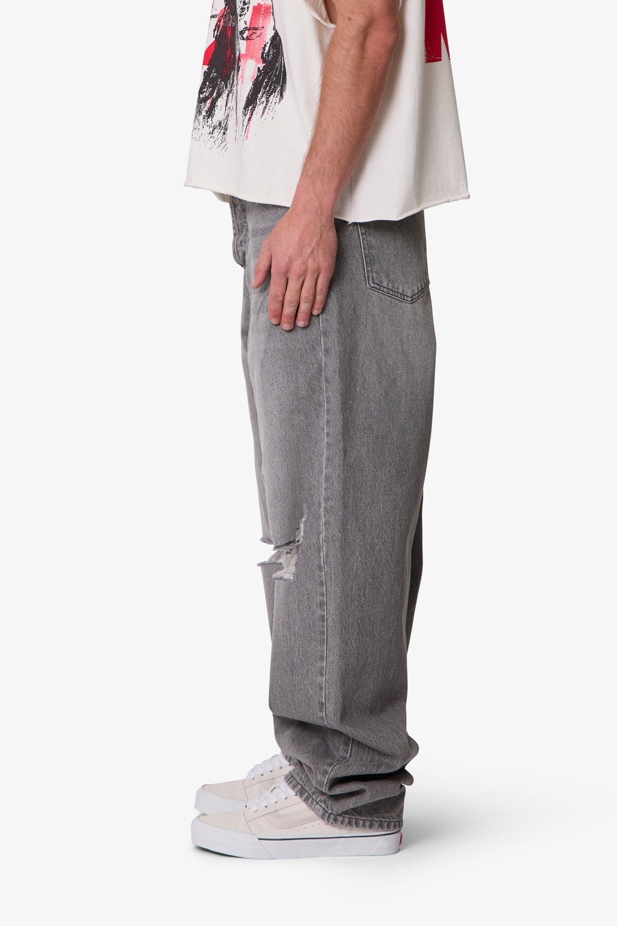 Ultra Baggy Blowout Denim | Washed Grey