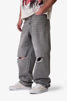 Ultra Baggy Blowout Denim | Washed Grey