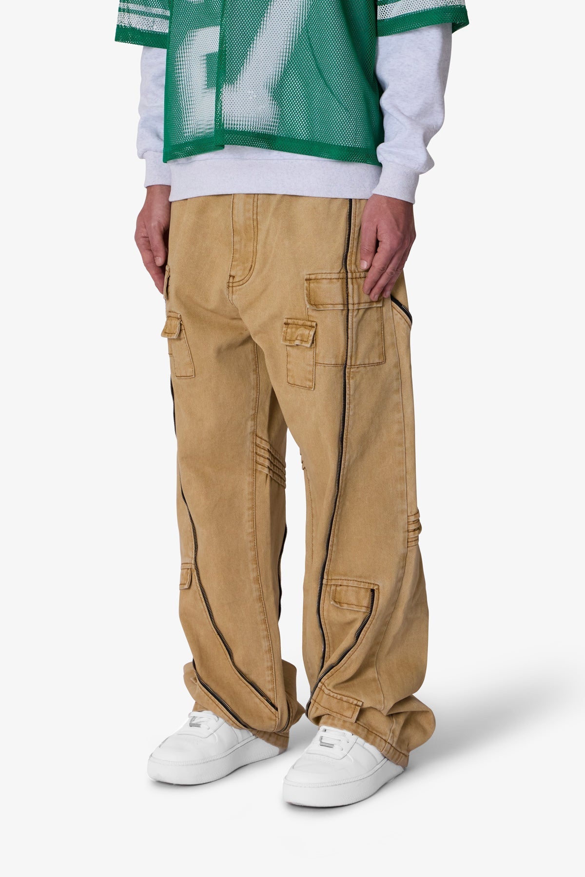 Ultra Baggy Grid Lock Denim | Brown