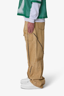 Ultra Baggy Grid Lock Denim | Brown