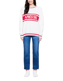 Unisex | Cozychic Cotton Apres Pullover | Cream-Americana Red