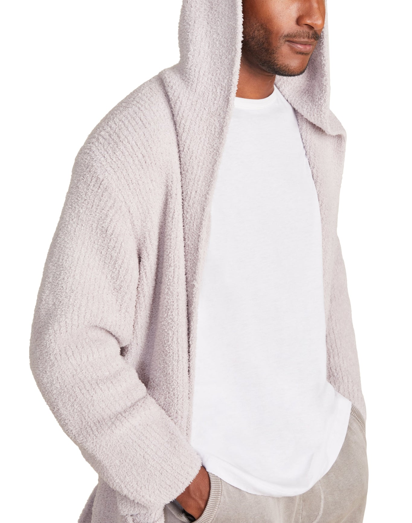 Unisex | Cozychic Ribbed Hooded Robe | Silver Ice