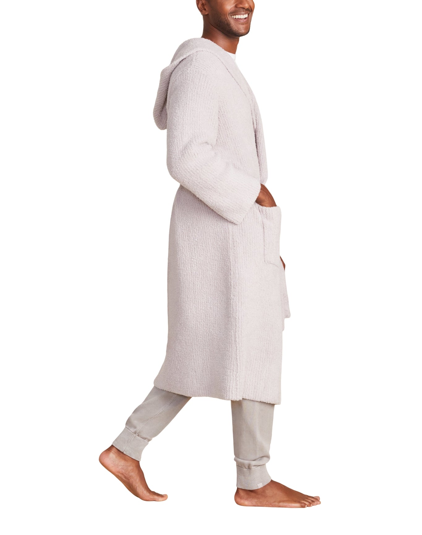 Unisex | Cozychic Ribbed Hooded Robe | Silver Ice