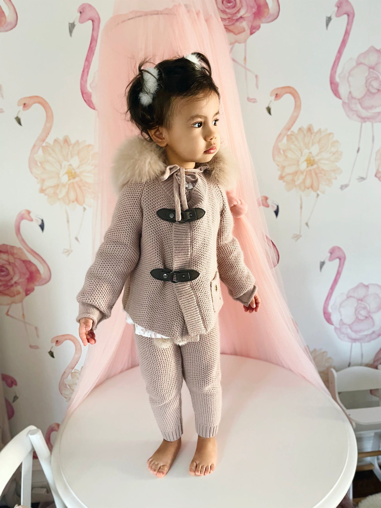 Unisex | Honeycomb Dusty Cashmere Pram Coat | Pink