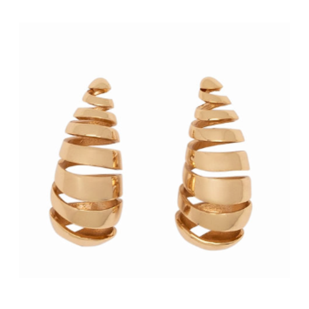 Gold Pludo Spiral Earrings | Gold
