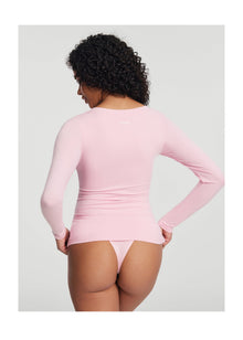V-Neck Long Sleeve Top | Ballet Pink