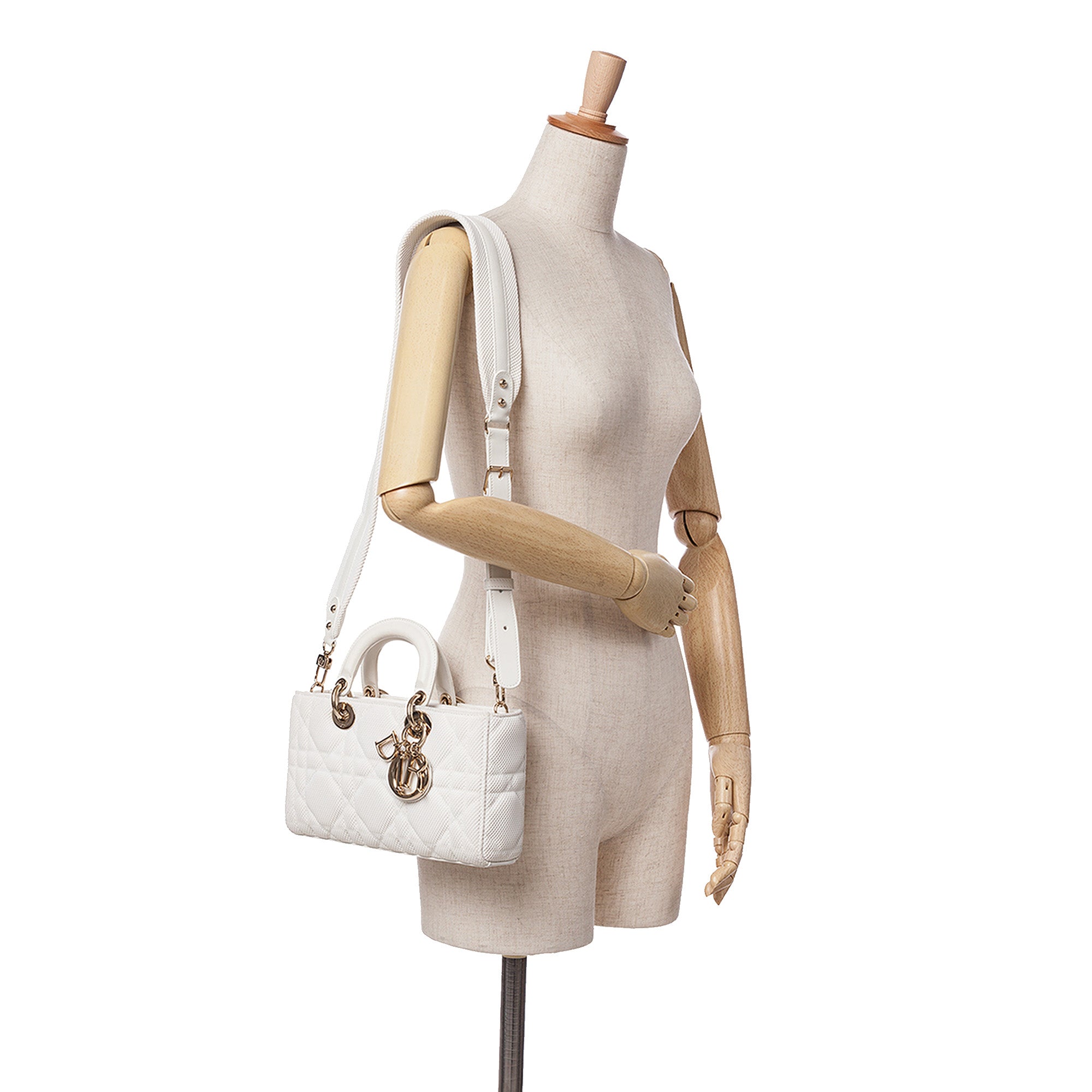 Dior | Pre-Owned Medium Technical Fabric Macrocannage Lady D Joy | White