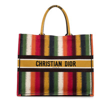 Dior | Pre-Owned Large Striped Book Tote | Yellow