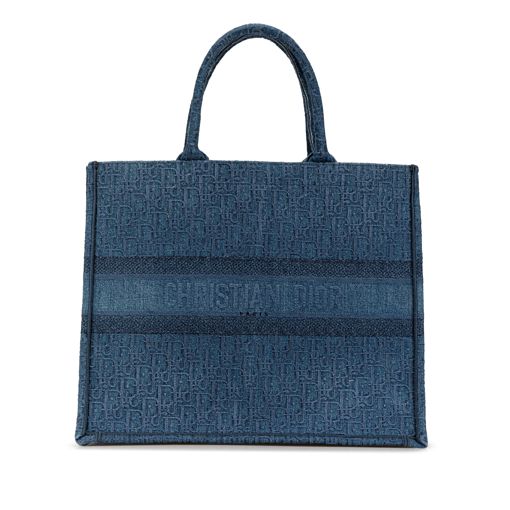 Dior | Pre-Owned Large Oblique Denim Book Tote | Blue