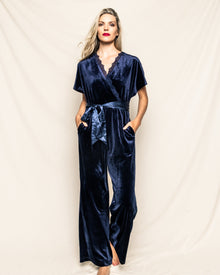 Women's Velour Jumpsuit | Navy