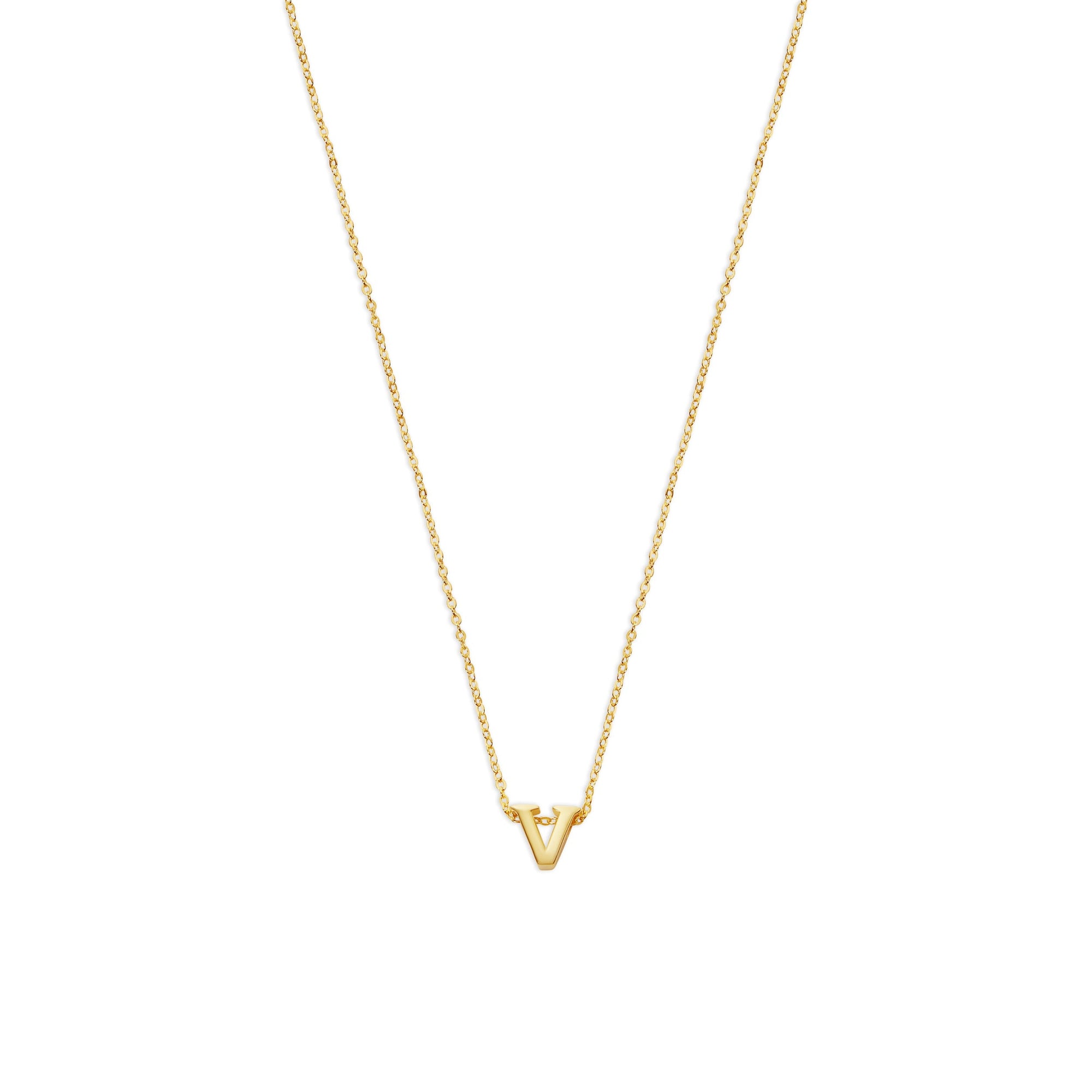 The Tiny Single Initial Block Necklace | 18KT Gold Vermeil