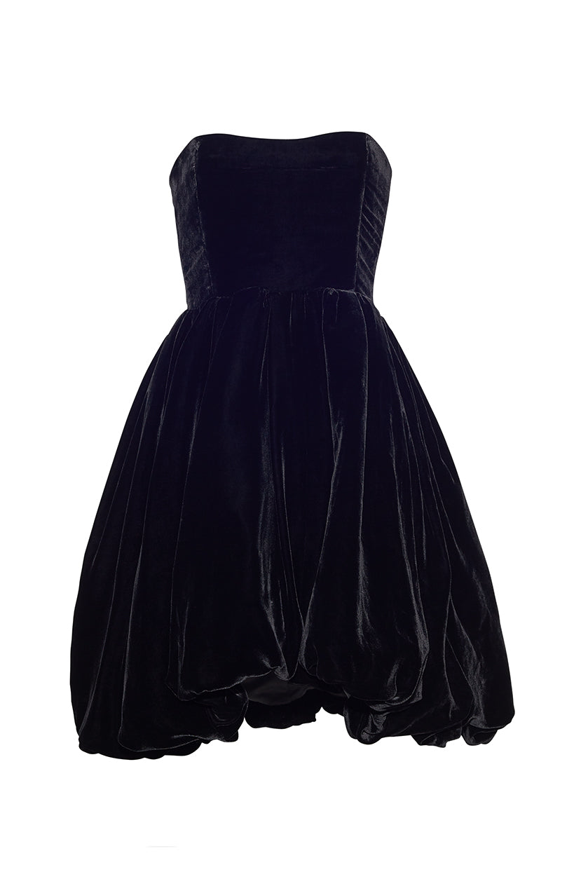 Veronica Dress | Black Velvet
