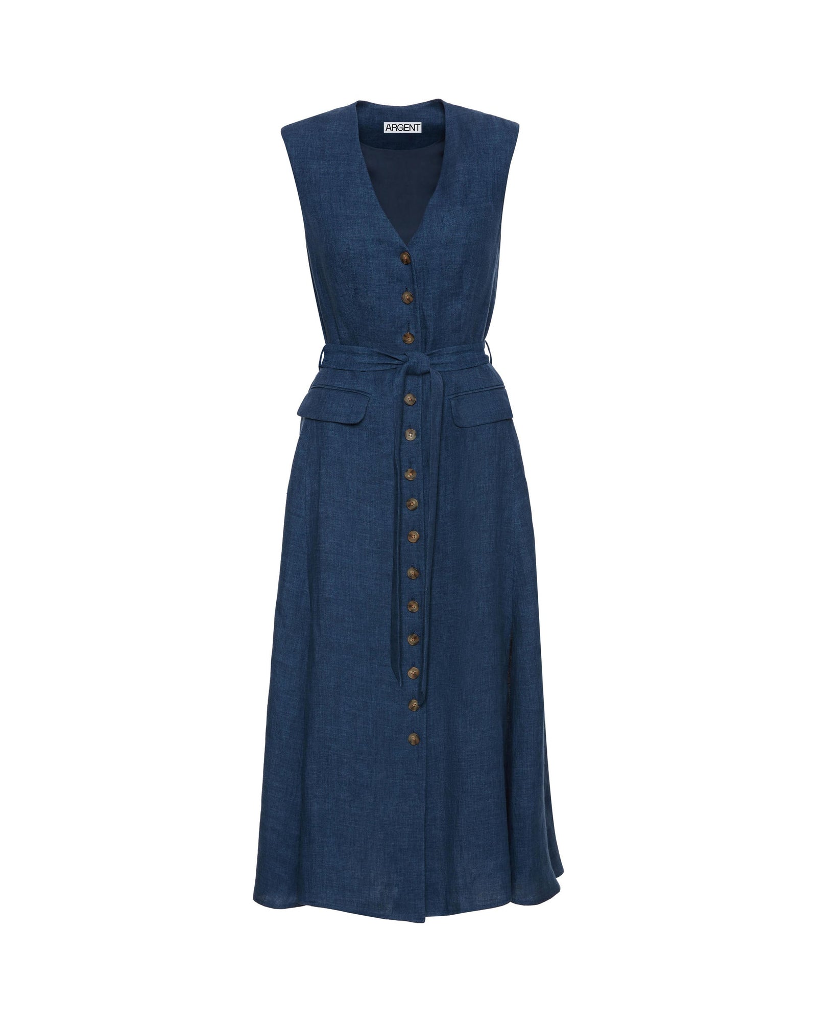 Vest Dress in Linen | Denim