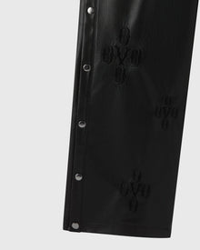 Womens | Pom Pom Faux-Leather Track Pant | Black