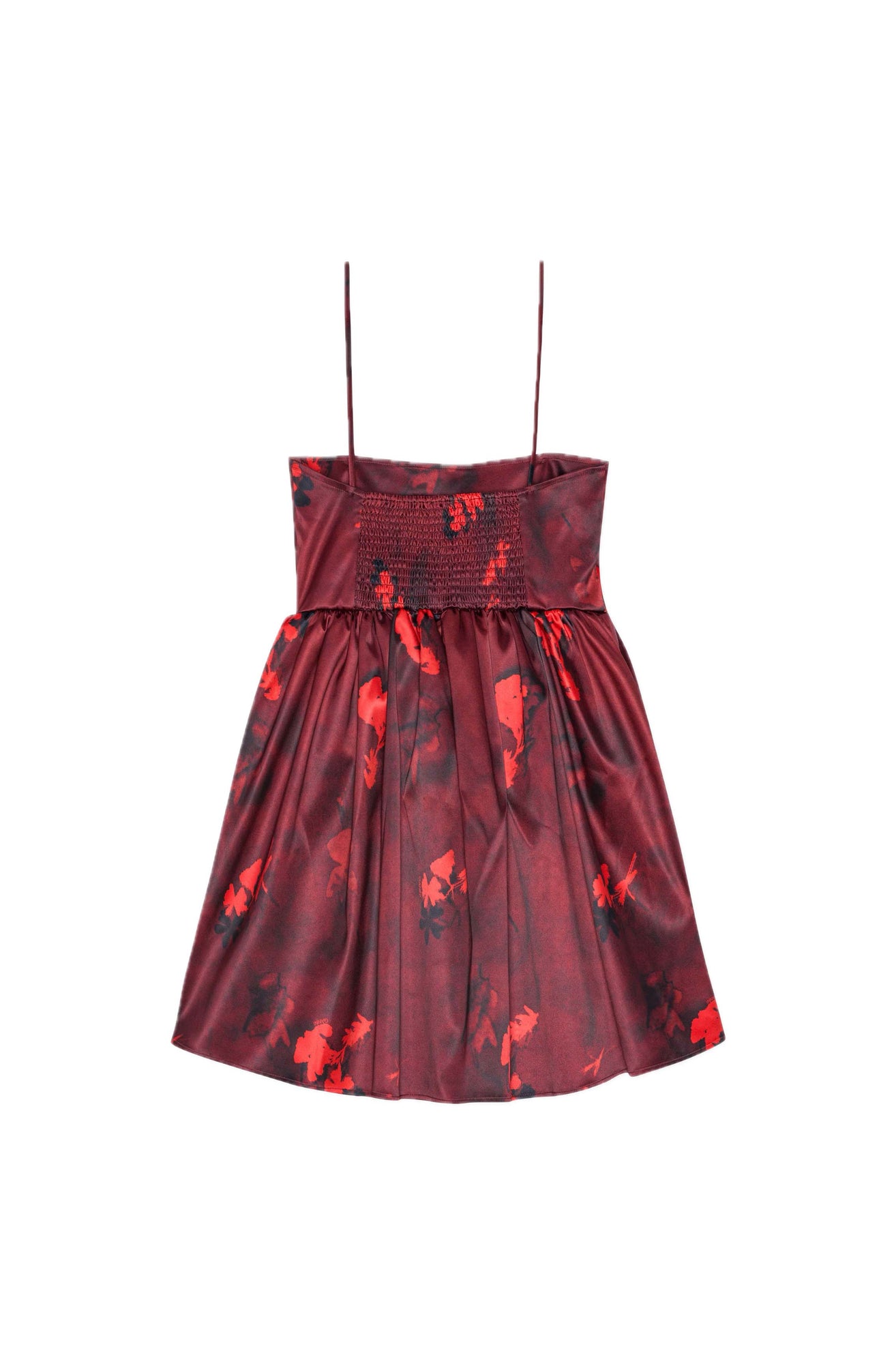 Printed Double Satin Strap Mini Dress | Winery