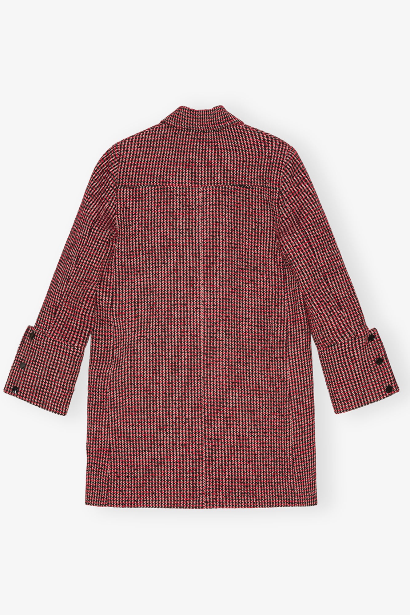 Woollen Check Midi Jacket | Racing Red