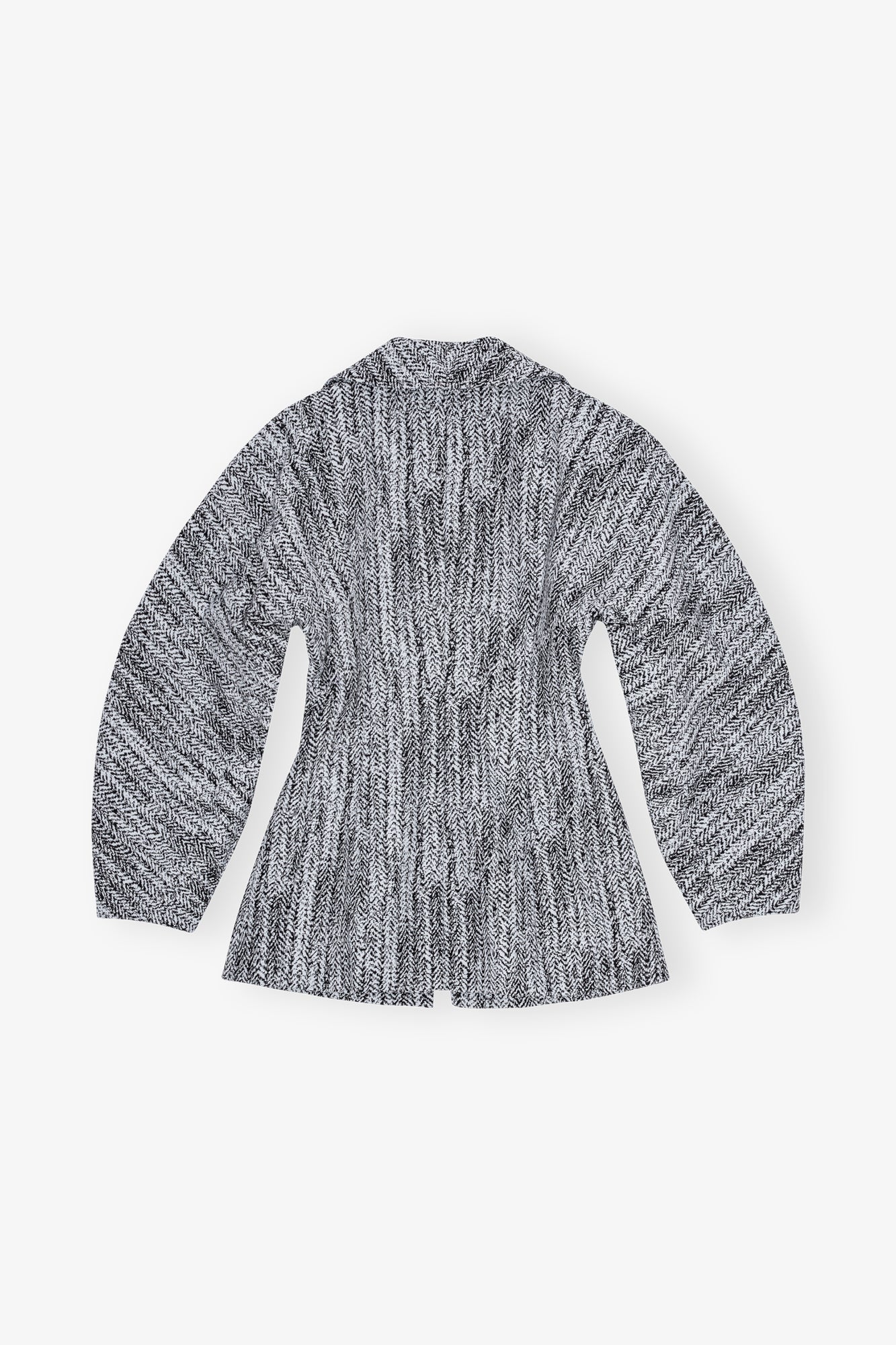 Cotton Tweed Curve Sleeve Jacket | Celestial Blue