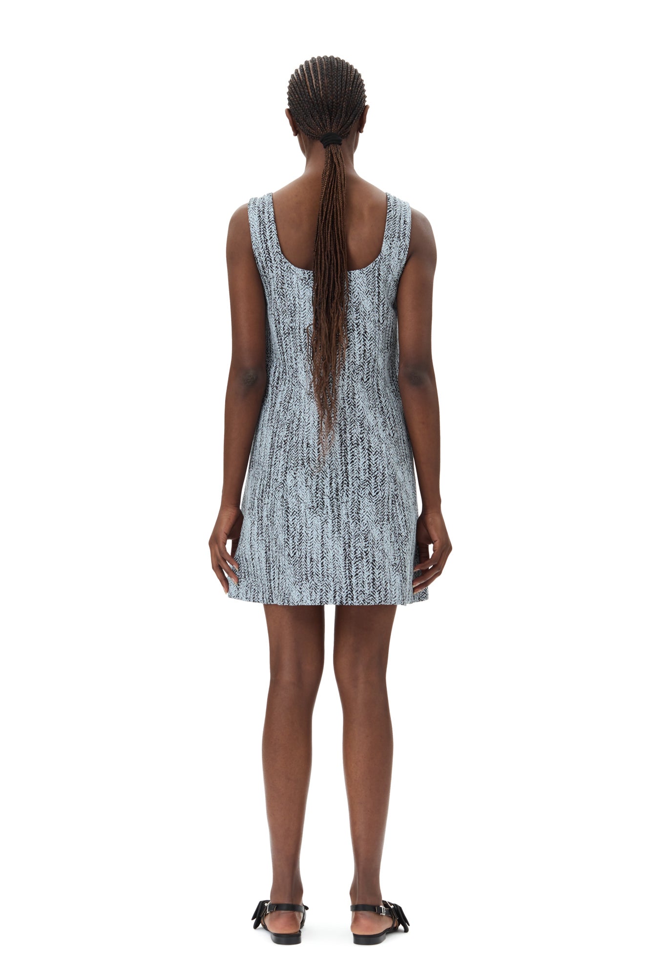 Cotton Tweed Mini Dress | Celestial Blue