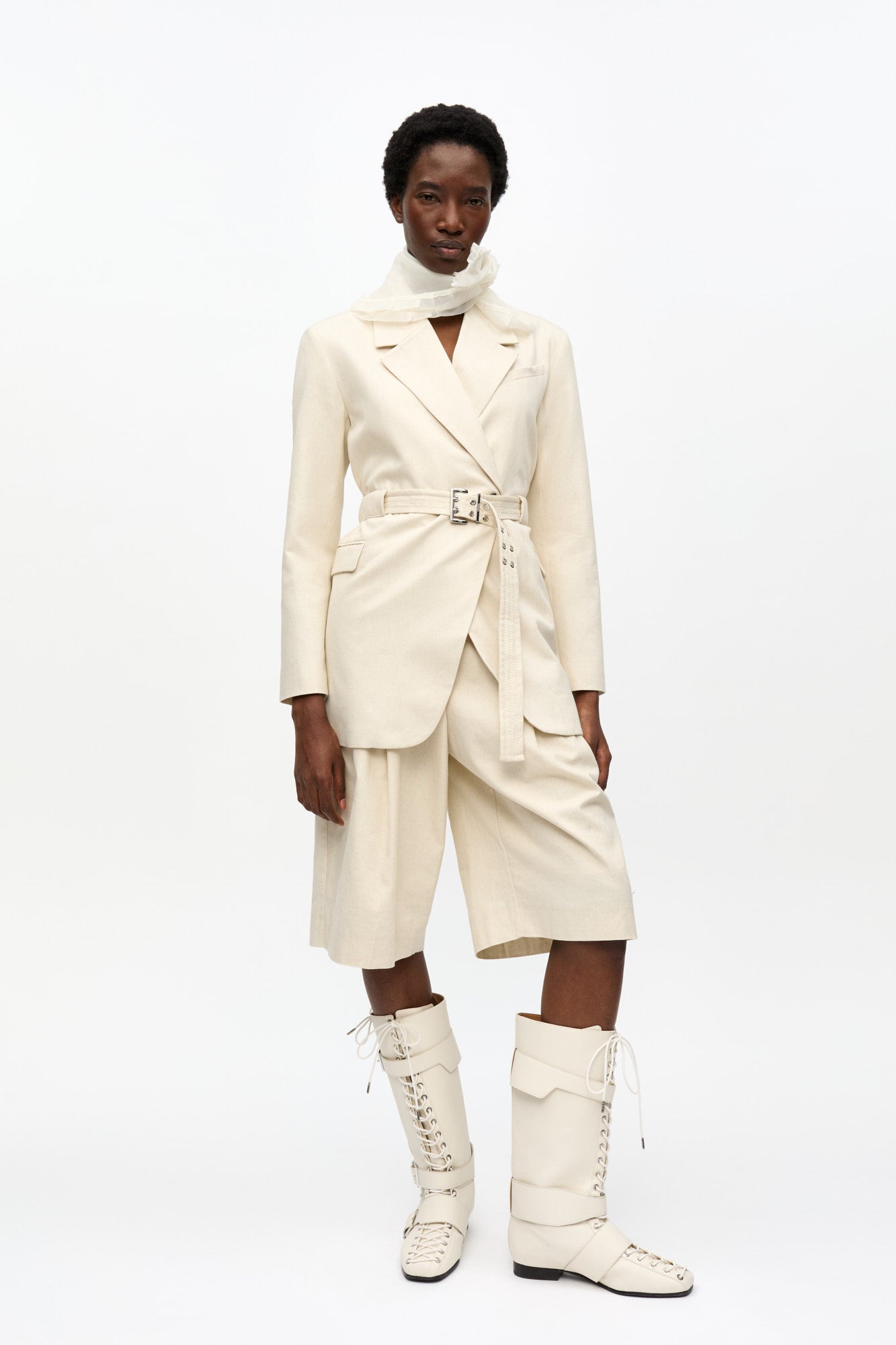 Cotton Melange Tailoring Blazer | Angora