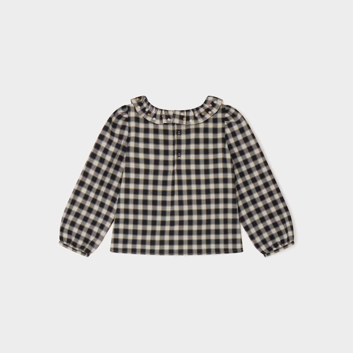 Girl | Timber Embroidered Blouse | Medium Gray