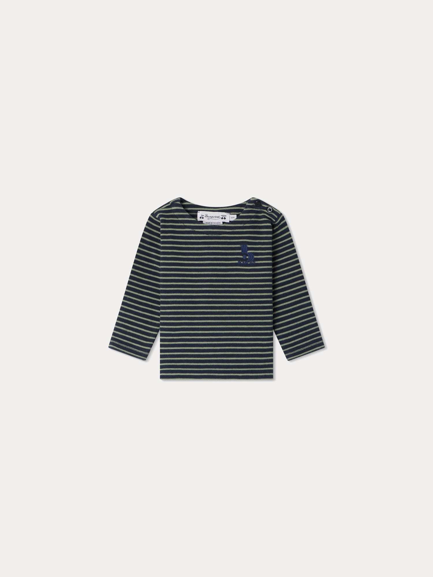 Boy | Tourbillon Striped Top | Celadon Green Stripes