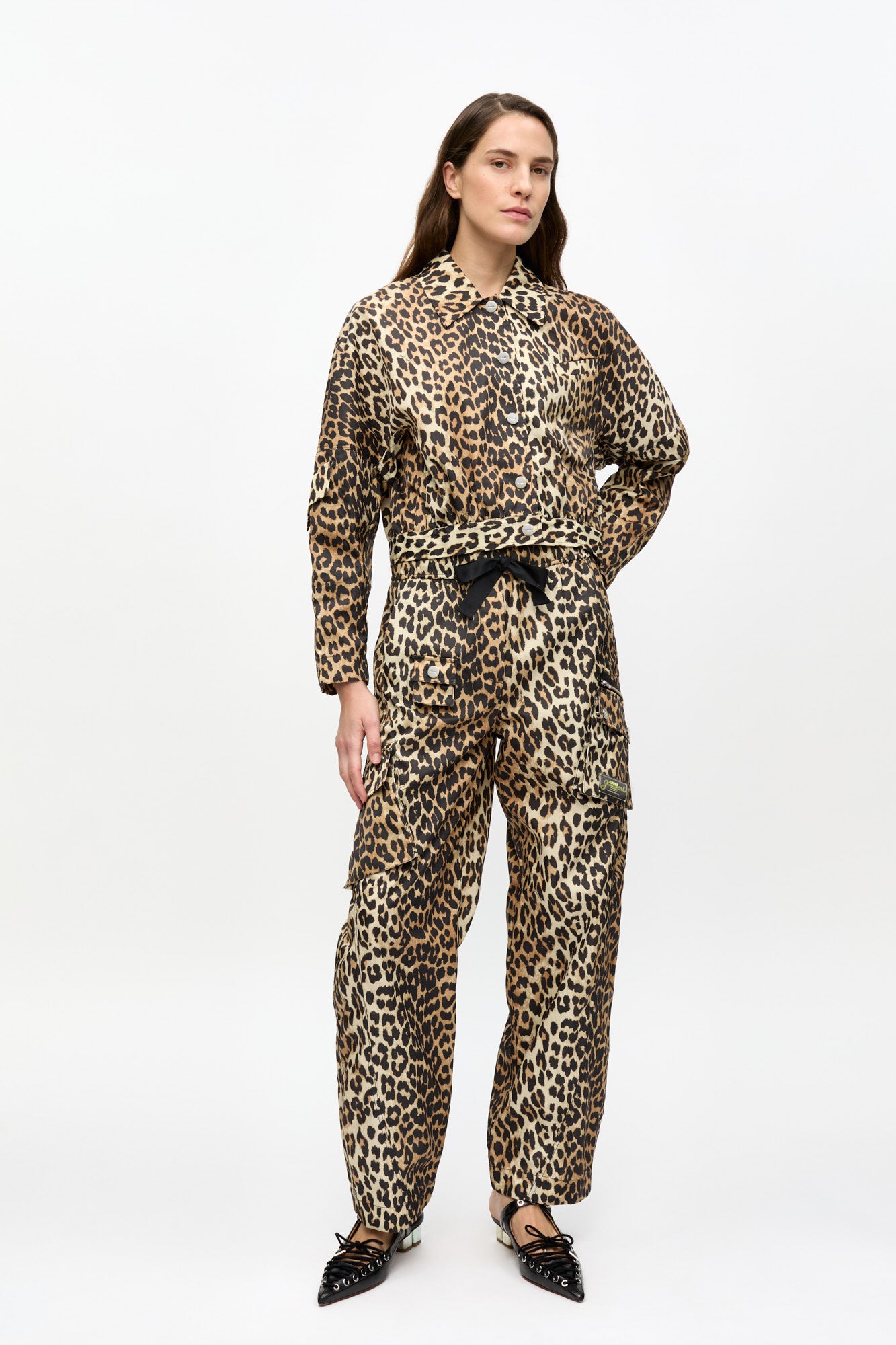 Duchesse Nylon Elasticated Pants | Leopard