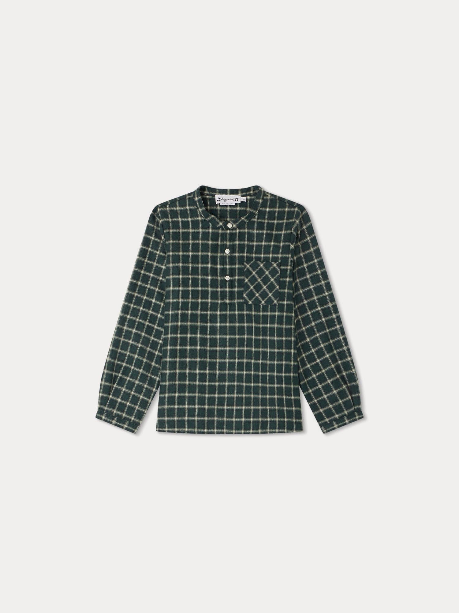 Boy | Artiste Checkered Shirt | British Racing Green