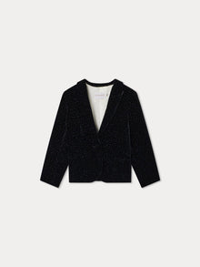 Girl | Giada Silk Velvet Jacket | Black