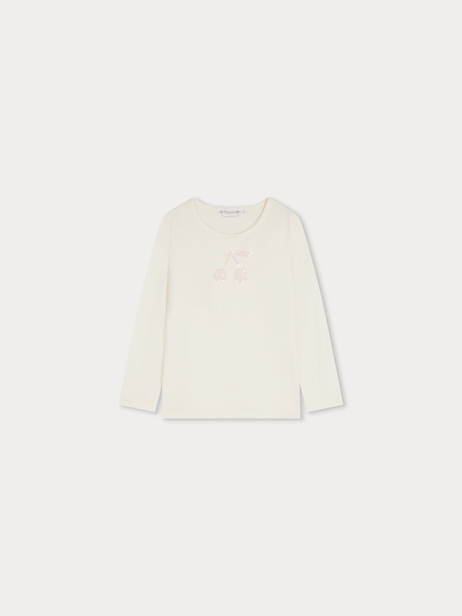 Girl | Gracieuse Cherry Sequin T Shirt | Natural White