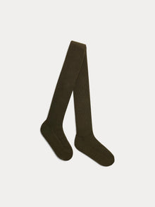 Girl | Thomina Dark Brown Cotton Tights | Coffee