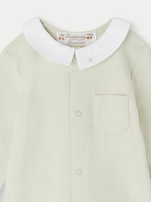Boy | Anton Embroidered Collar Pajamas | Pebble