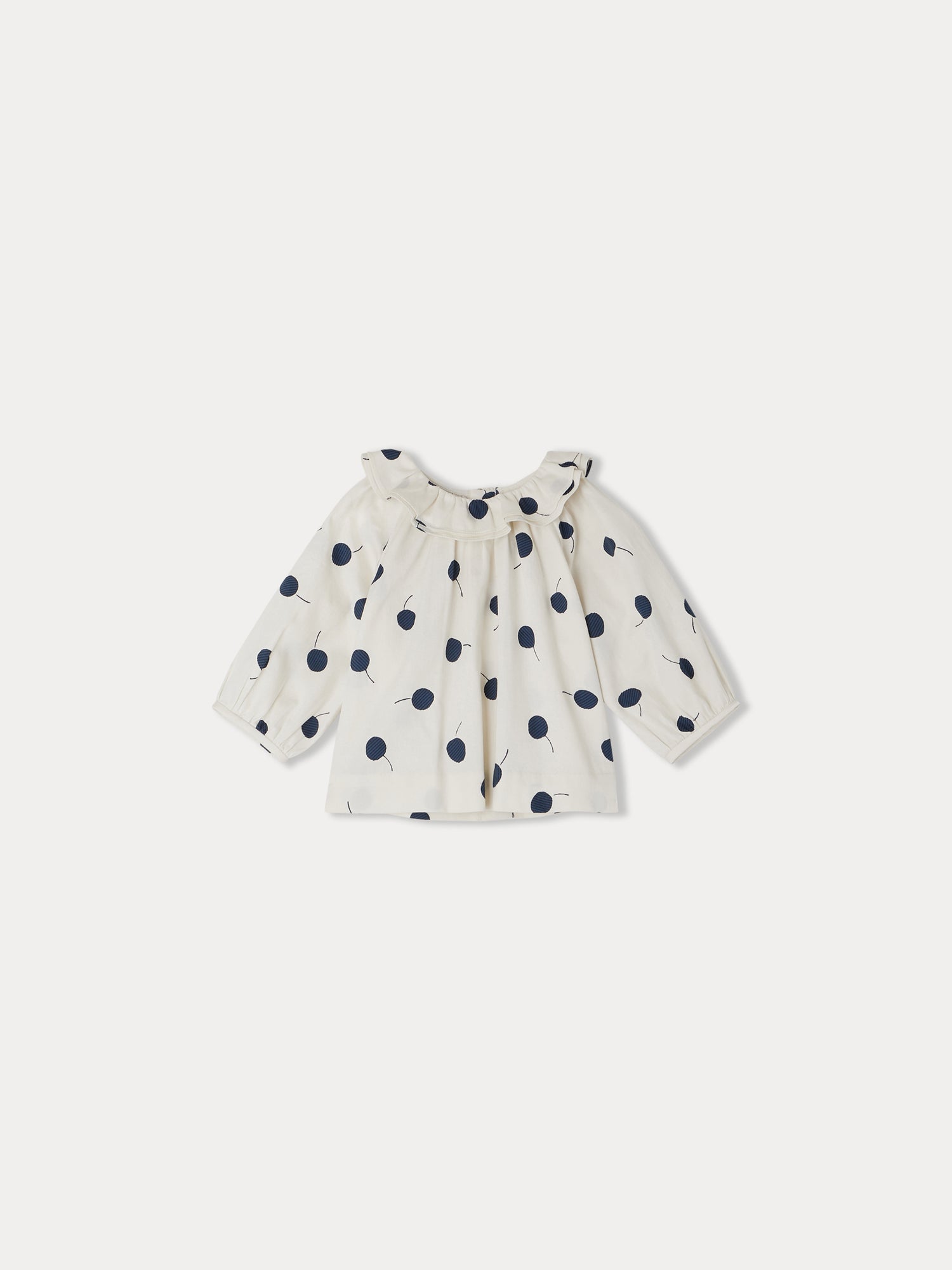 Girl | Taj Cherry Print Blouse | Navy