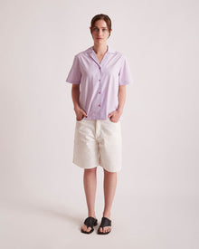 Violet Quartz | Dani Cotton Stripe SS Shirt