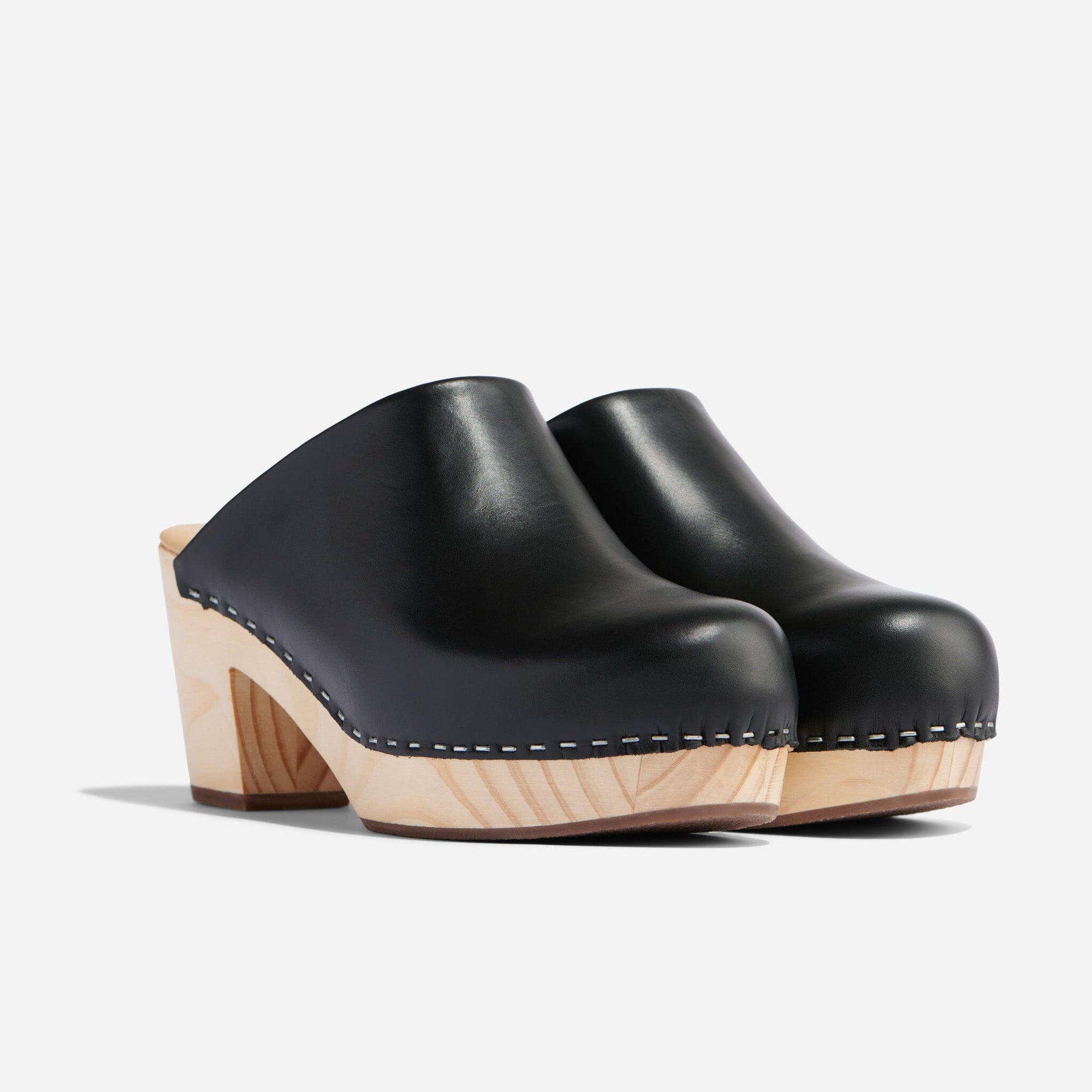 All-Day Heeled Clog Black Women's Leather Clog Nisolo