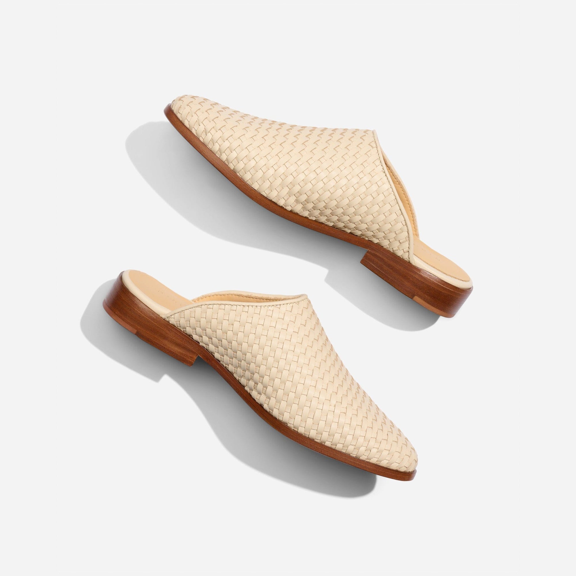 Ama Woven Mule Woven Bone Women's Leather Slip On Nisolo