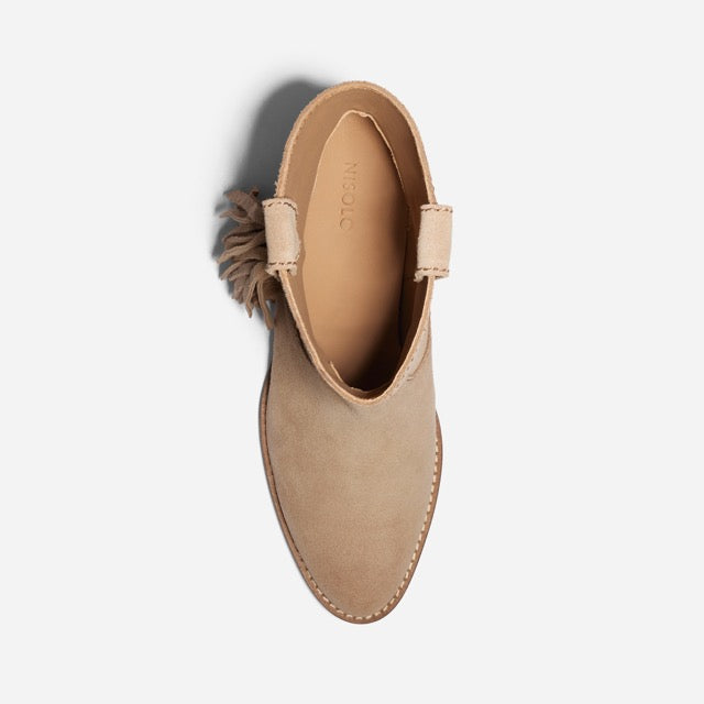 Womens | Amaya Fringe Bootie | Linen Suede