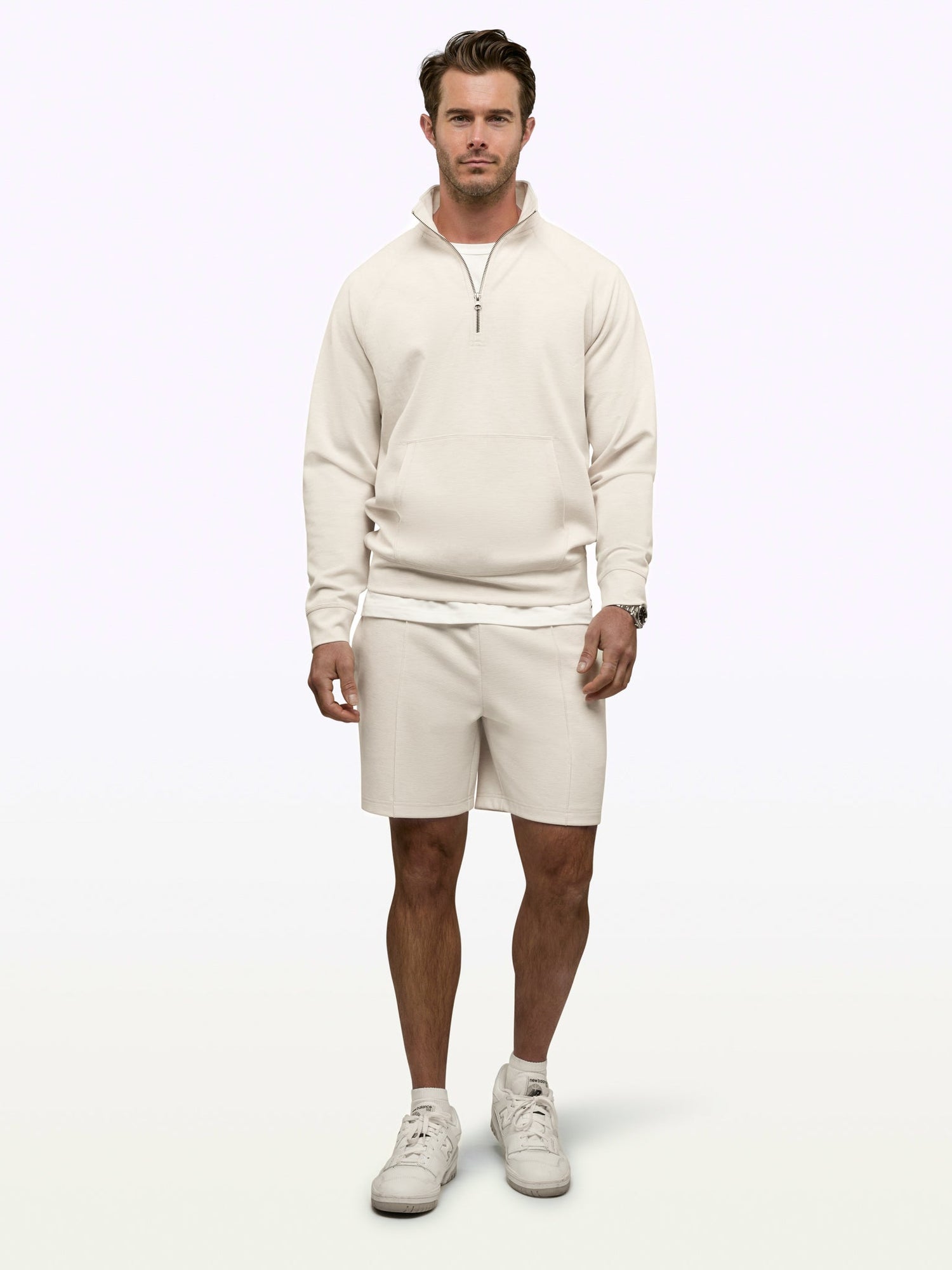 Mens | Uptown Pique Classic-Fit Pintuck Shorts | Wheat