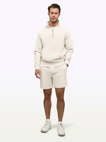 Mens | Uptown Pique Classic-Fit Q-Zip Pullover | Wheat