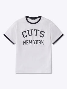 Mens | Retro Classic-Fit Ringer Tee | White/Marine Navy
