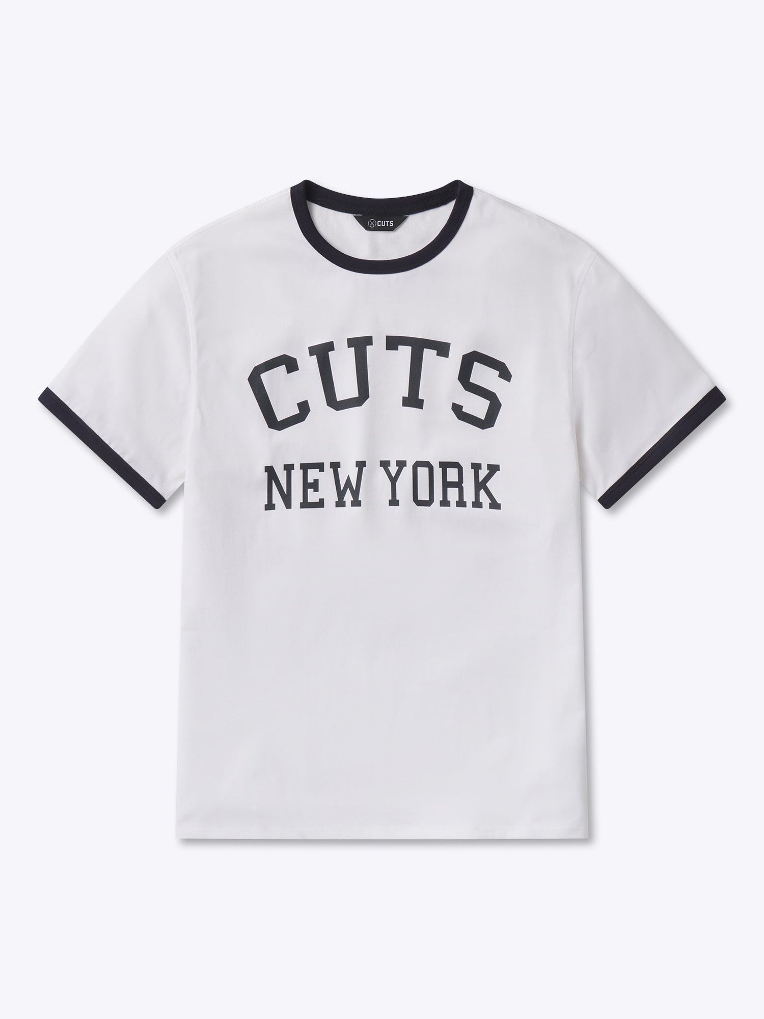Mens | Retro Classic-Fit Ringer Tee | White/Marine Navy