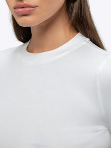 Womens | Long Sleeve Slim-Fit Tomboy-Cotton Cropped Tee | White
